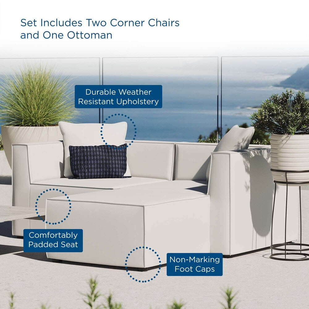 EEI-4378 Saybrook Outdoor Patio Upholstered Loveseat and Ottoman Set by Modway