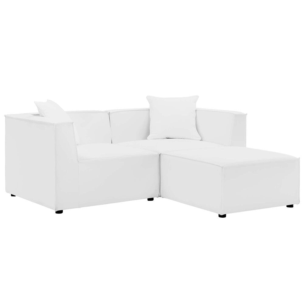 EEI-4378 Saybrook Outdoor Patio Upholstered Loveseat and Ottoman Set by Modway