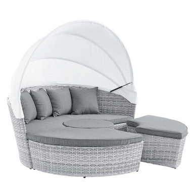 Modway EEI-4442-LGR-GRY Scottsdale Canopy Outdoor Patio Daybed Light Gray Gray