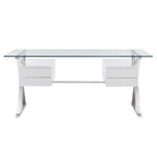 EEI-6226-WHI Sector 71" Glass Top Glass Office Desk by Modway