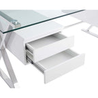 EEI-6226-WHI Sector 71" Glass Top Glass Office Desk by Modway