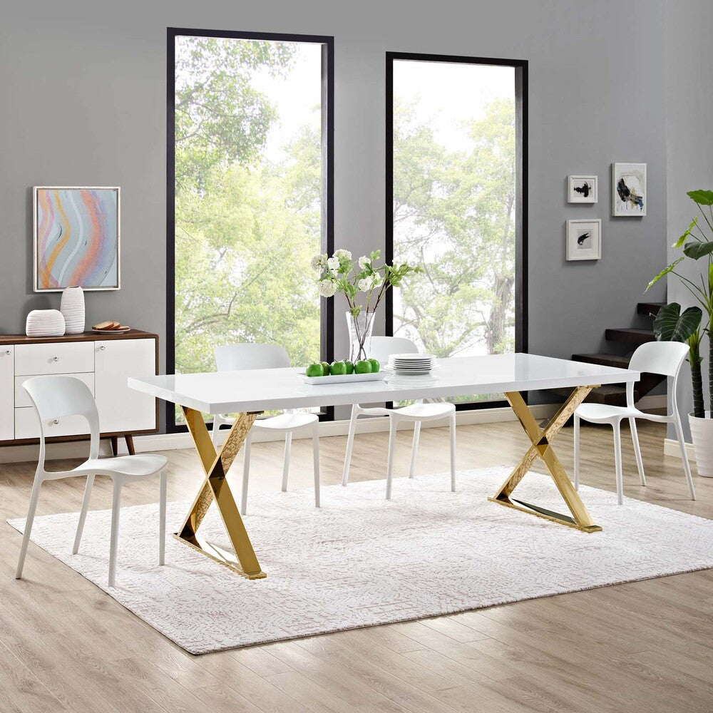 EEI-3034-WHI Sector Dining Table by Modway