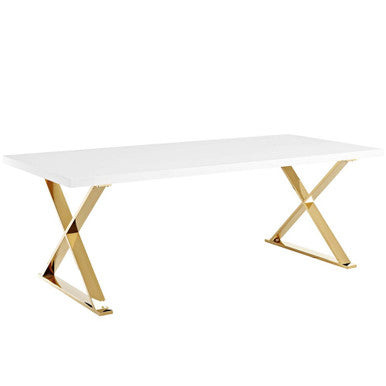 Modway EEI-3034-WHI Sector Dining Table White Gold