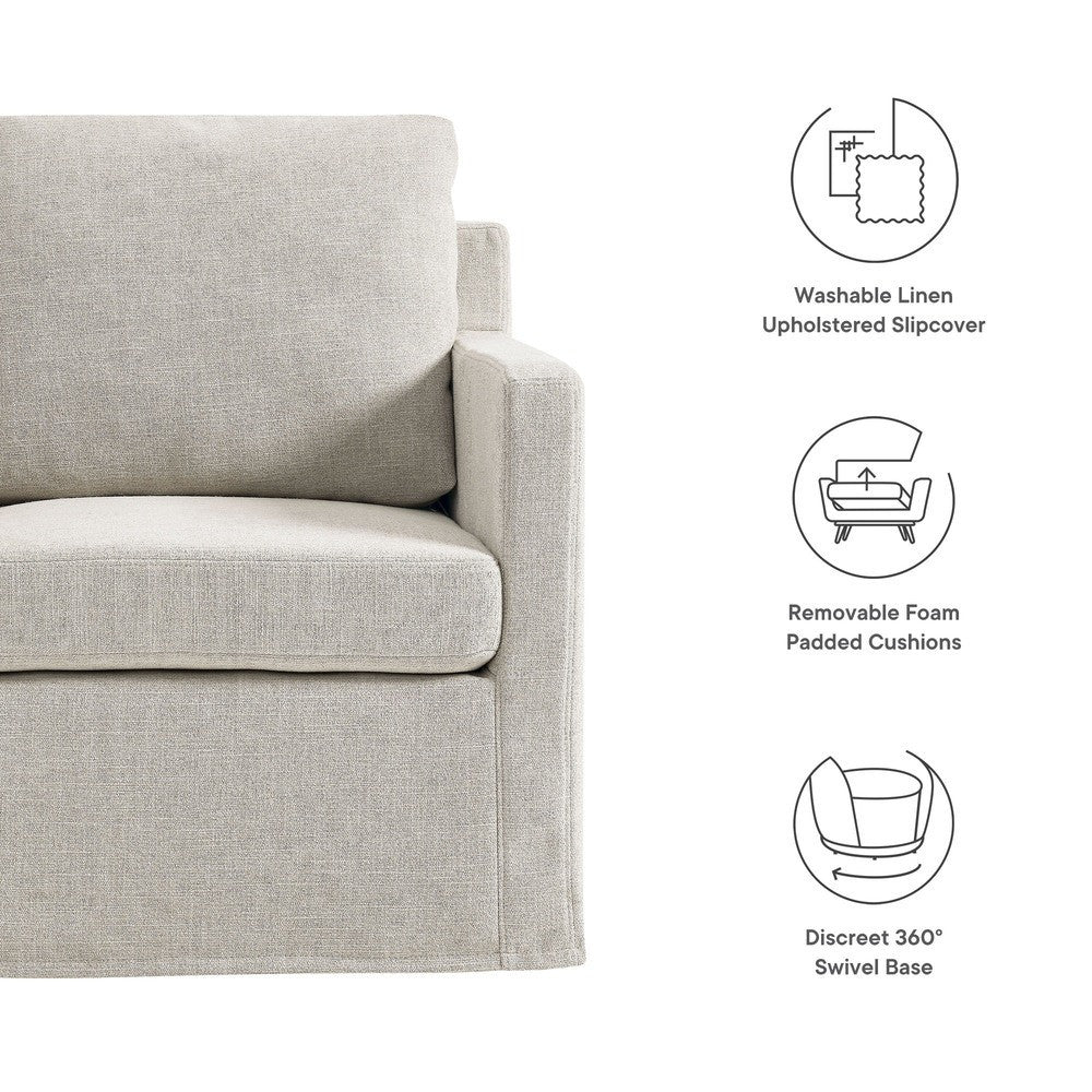 EEI-6910 Serene Fabric Slipcovered Swivel Armchair by Modway