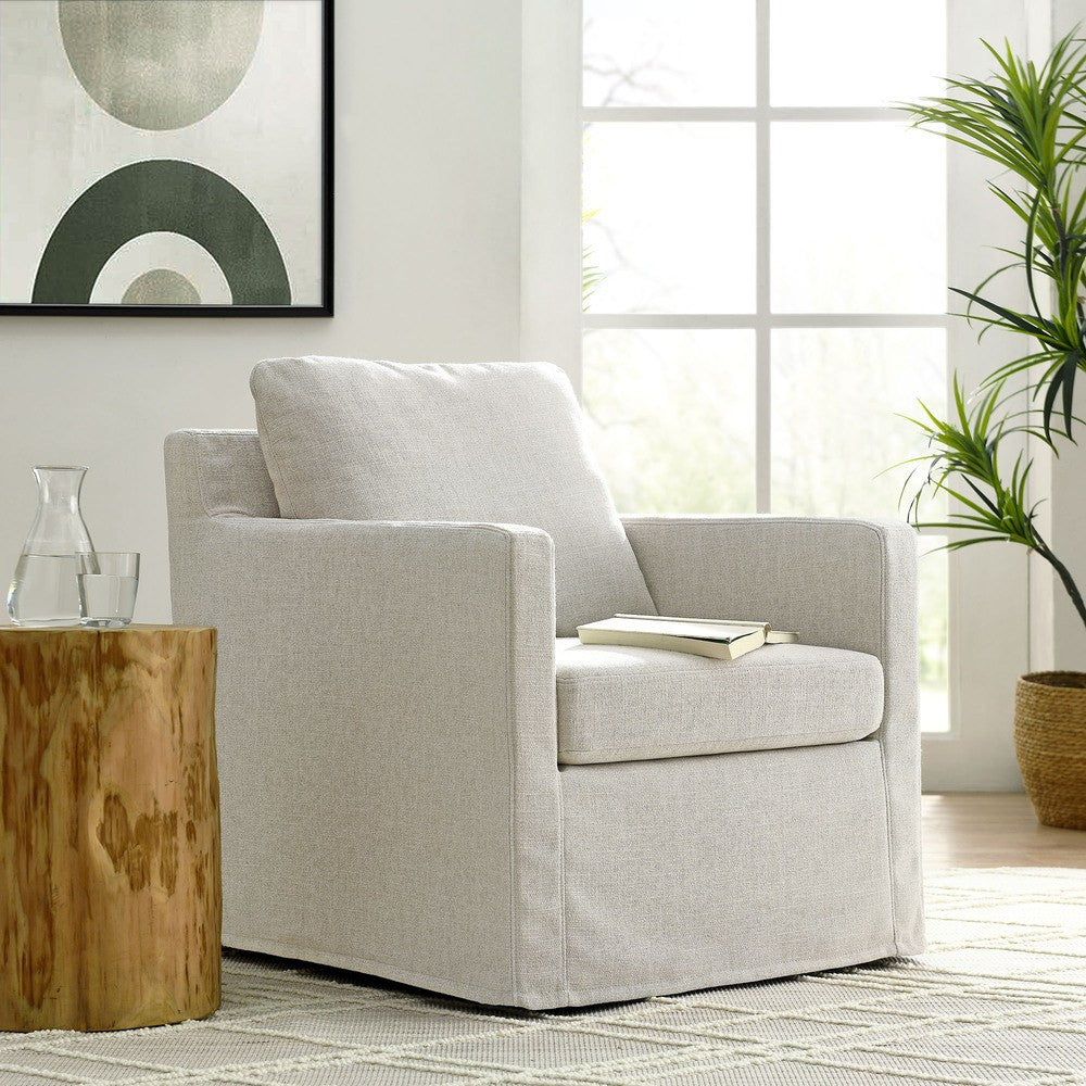 EEI-6910 Serene Fabric Slipcovered Swivel Armchair by Modway