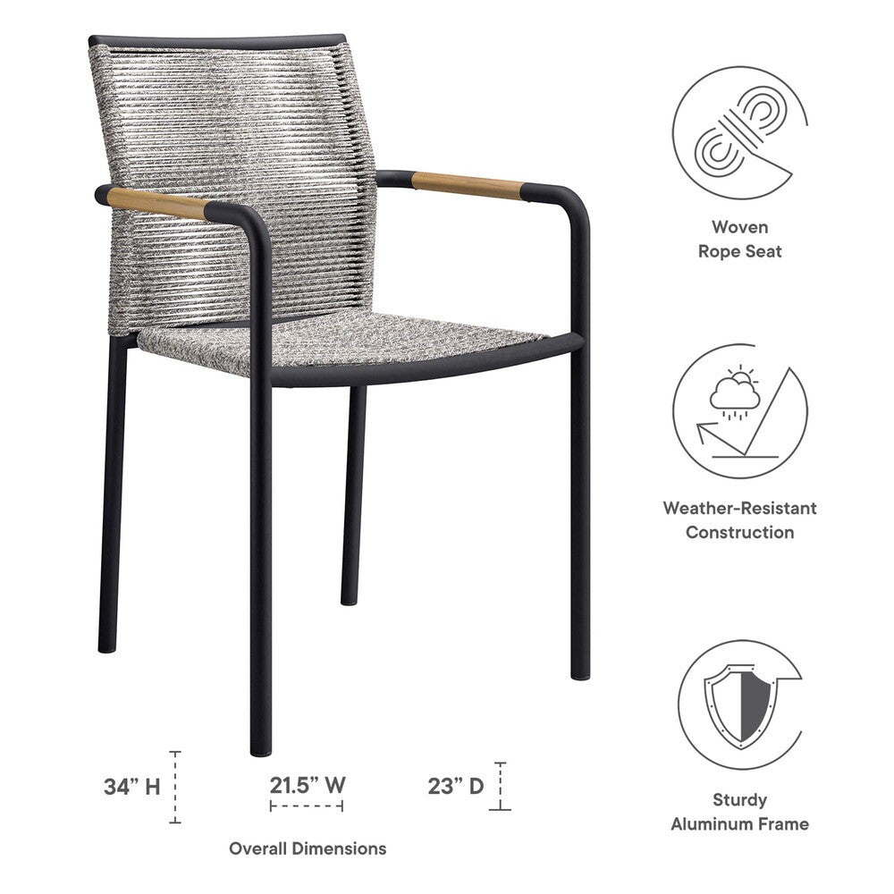 EEI-5036-LGR Serenity Outdoor Patio Armchairs Set of 2 by Modway