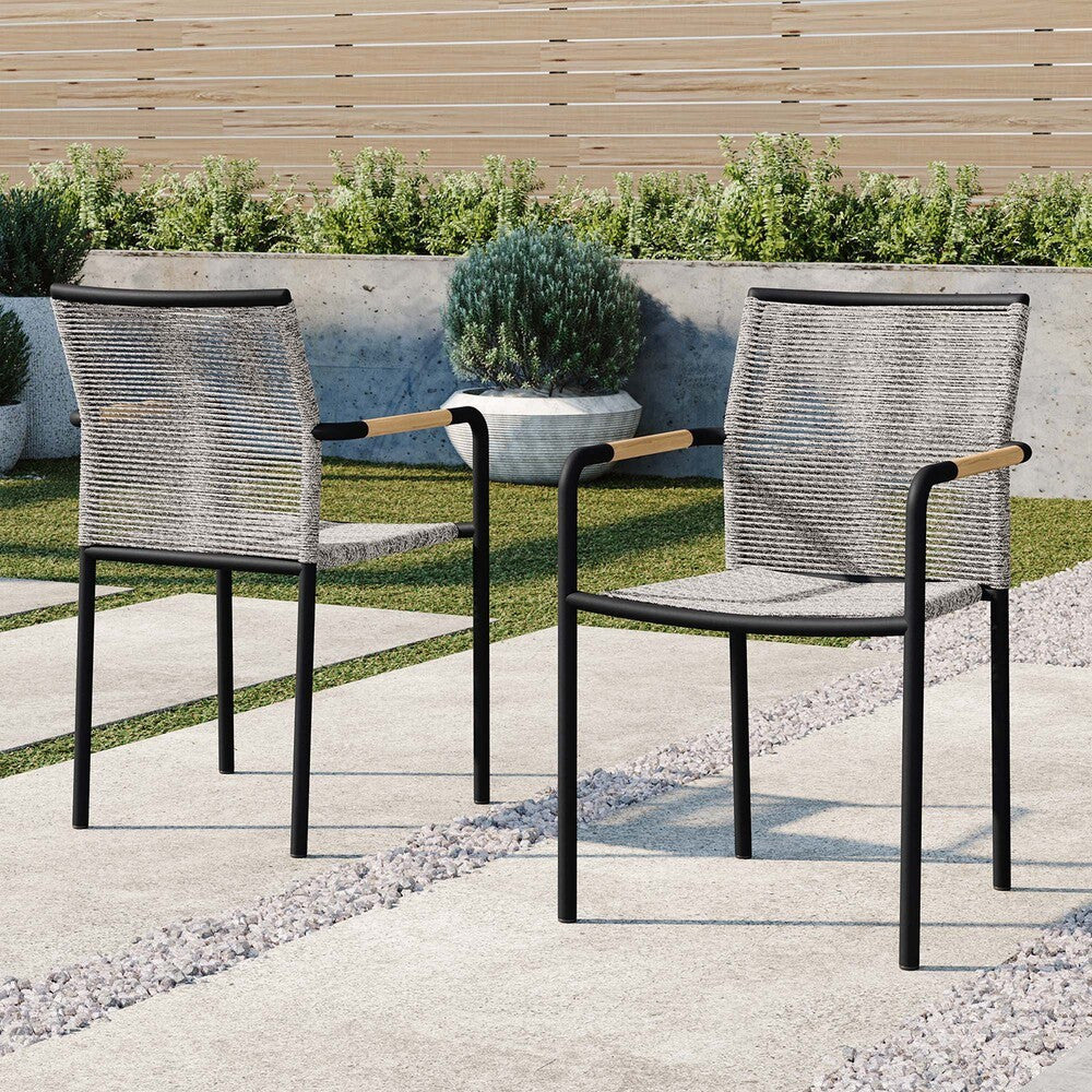 EEI-5036-LGR Serenity Outdoor Patio Armchairs Set of 2 by Modway