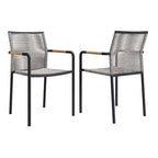 Modway EEI-5036-LGR Serenity Outdoor Patio Armchairs Set of 2 Light Gray