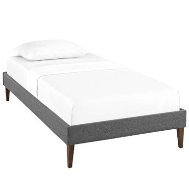 Modway MOD-5348-GRY Sharon Fabric Twin Bed Frame with Squared Tapered Legs Gray