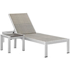 Modway EEI-2475-SLV-GRY-SET Shore 2 Piece Outdoor Patio Set Silver Gray