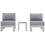 EEI-2598 Shore 3 Piece Outdoor Patio Aluminum Sectional Sofa Set by Modway