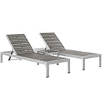 EEI-2466-SLV-GRY-SET Shore 3 Piece Outdoor Patio Aluminum Set by Modway