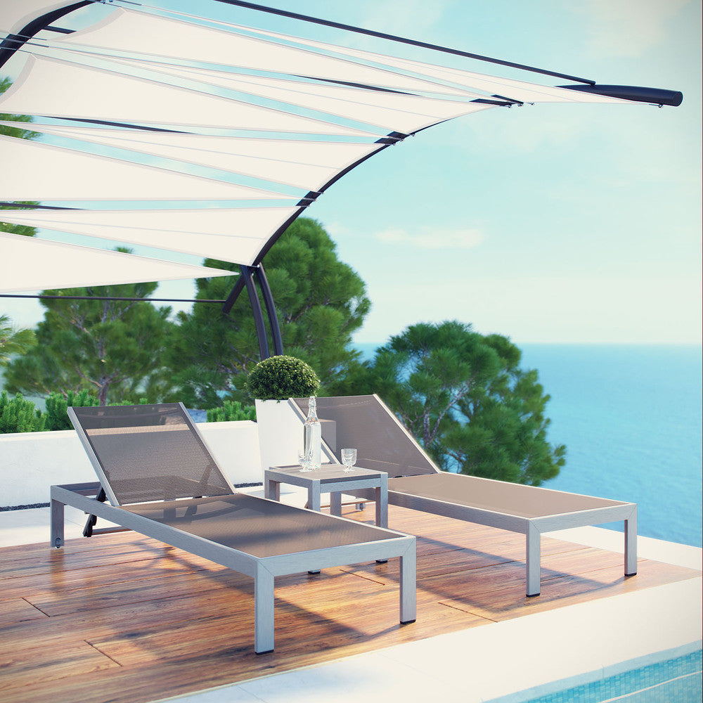 EEI-2471 Shore 3 Piece Outdoor Patio Aluminum Set by Modway