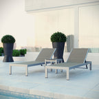 EEI-2476-SLV-GRY-SET Shore 3 Piece Outdoor Patio Aluminum Set by Modway