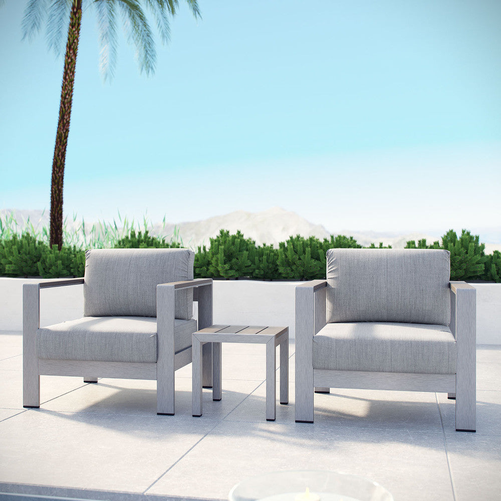 EEI-2599 Shore 3 Piece Outdoor Patio Aluminum Set by Modway