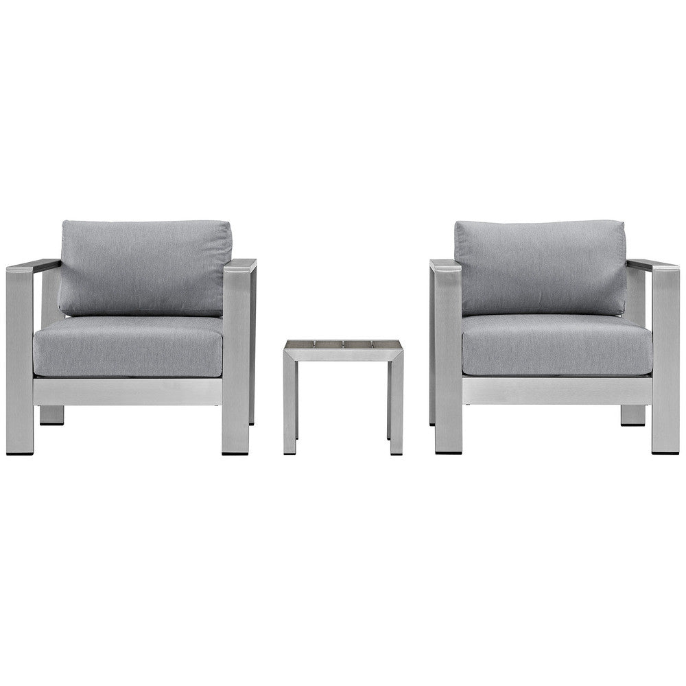 EEI-2599 Shore 3 Piece Outdoor Patio Aluminum Set by Modway