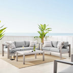 EEI-4313 Shore 3 Piece Sunbrella&reg; Fabric Outdoor Patio Aluminum Set by Modway