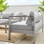 EEI-4313 Shore 3 Piece Sunbrella&reg; Fabric Outdoor Patio Aluminum Set by Modway