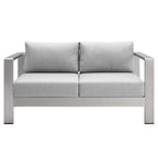 EEI-4313 Shore 3 Piece Sunbrella&reg; Fabric Outdoor Patio Aluminum Set by Modway