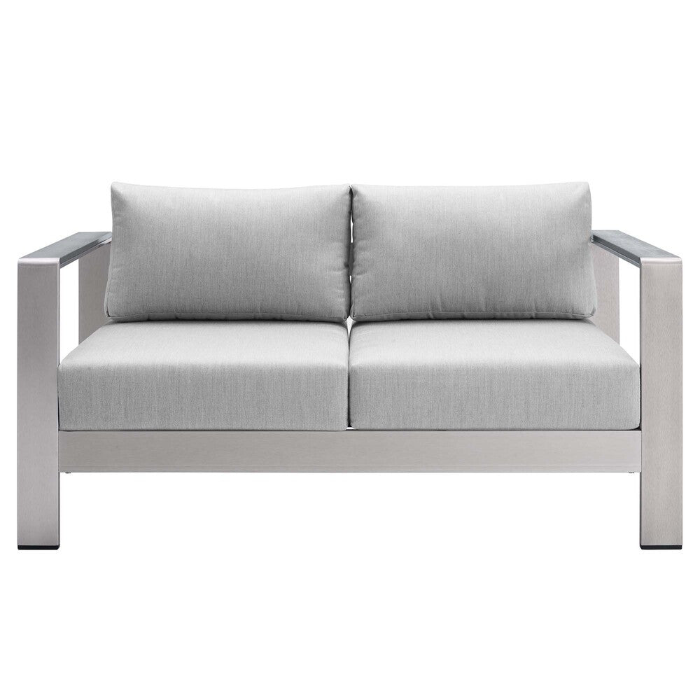 EEI-4313 Shore 3 Piece Sunbrella&reg; Fabric Outdoor Patio Aluminum Set by Modway
