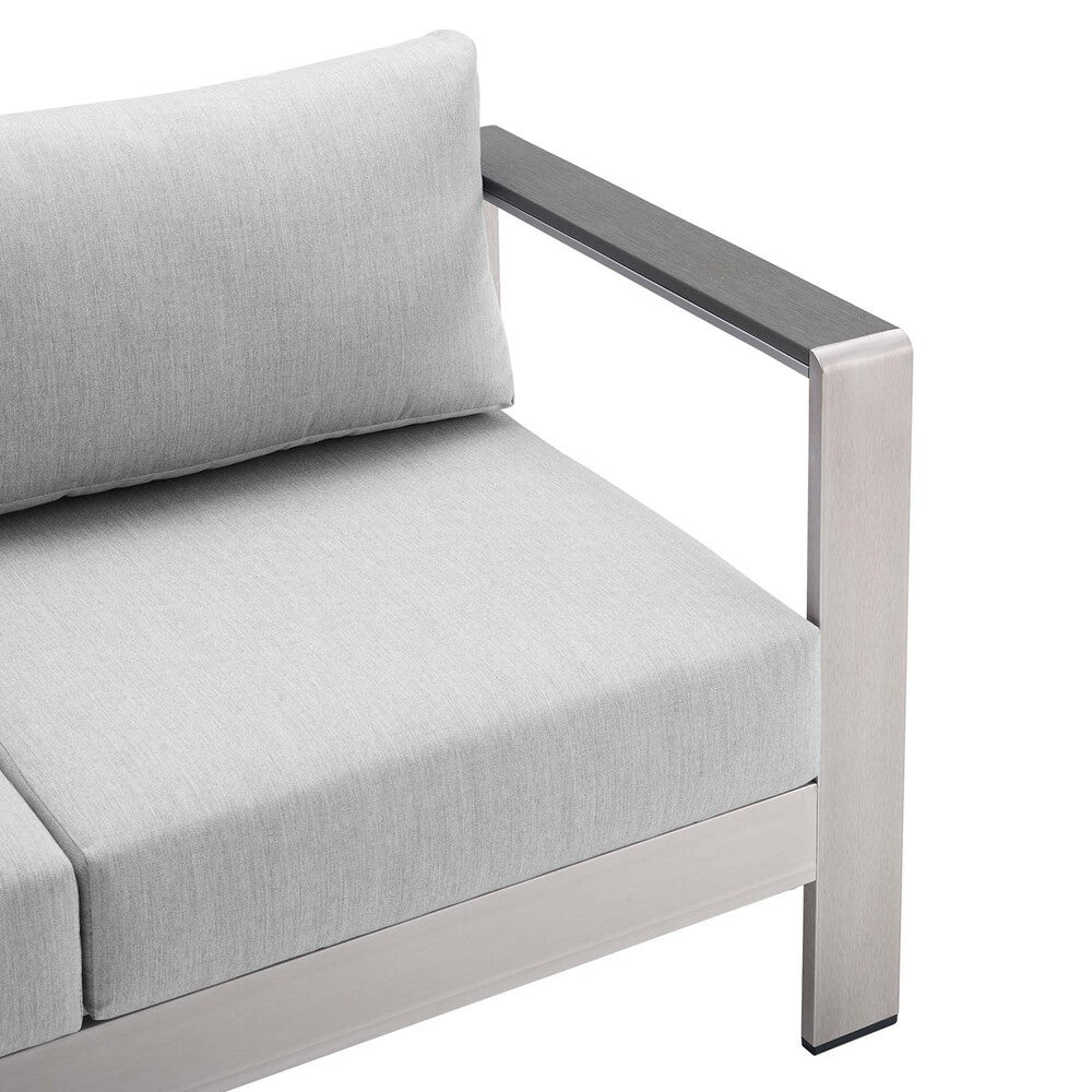 EEI-4313 Shore 3 Piece Sunbrella&reg; Fabric Outdoor Patio Aluminum Set by Modway