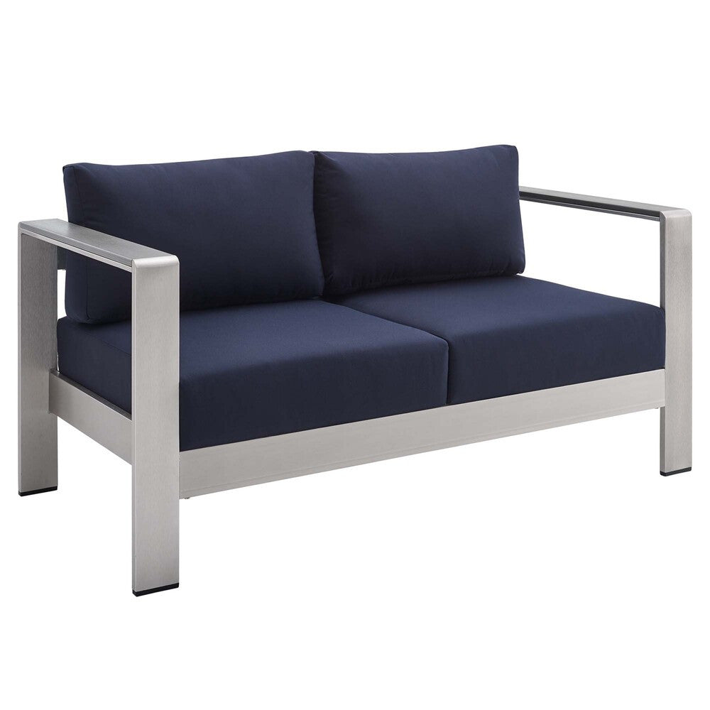 EEI-4313 Shore 3 Piece Sunbrella&reg; Fabric Outdoor Patio Aluminum Set by Modway
