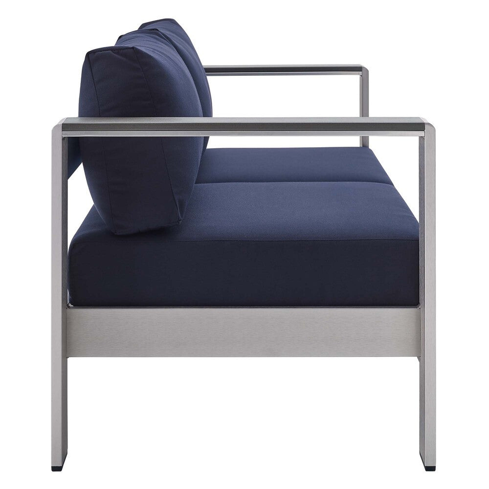 EEI-4313 Shore 3 Piece Sunbrella&reg; Fabric Outdoor Patio Aluminum Set by Modway