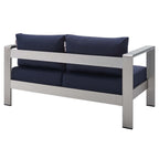 EEI-4313 Shore 3 Piece Sunbrella&reg; Fabric Outdoor Patio Aluminum Set by Modway