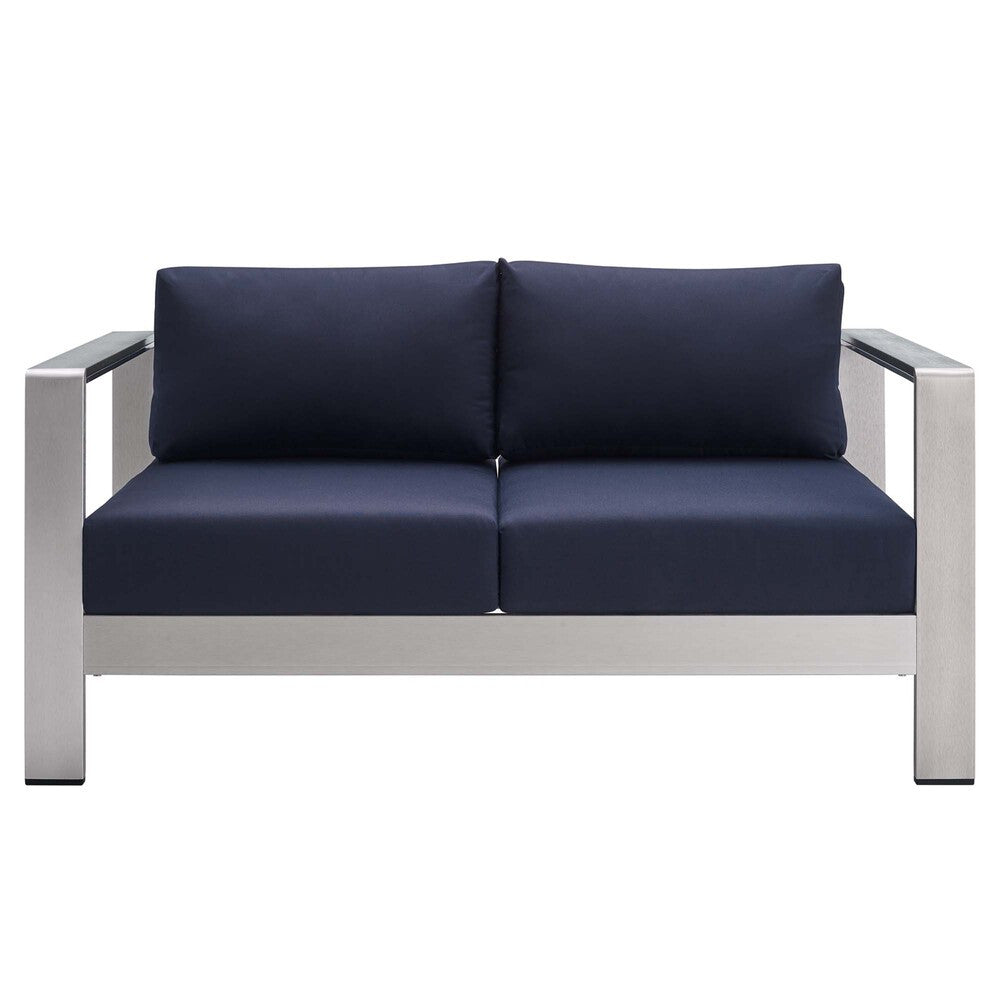 EEI-4313 Shore 3 Piece Sunbrella&reg; Fabric Outdoor Patio Aluminum Set by Modway