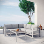 EEI-2559 Shore 4 Piece Outdoor Patio Aluminum Sectional Sofa Set by Modway
