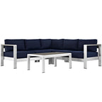 EEI-2559 Shore 4 Piece Outdoor Patio Aluminum Sectional Sofa Set by Modway