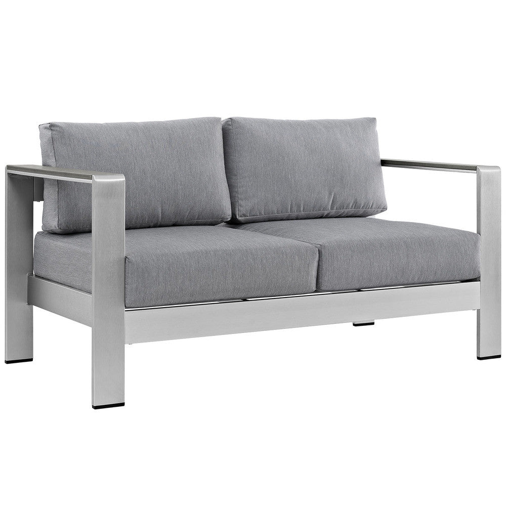 EEI-2567 Shore 4 Piece Outdoor Patio Aluminum Sectional Sofa Set by Modway