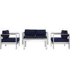 EEI-2567 Shore 4 Piece Outdoor Patio Aluminum Sectional Sofa Set by Modway