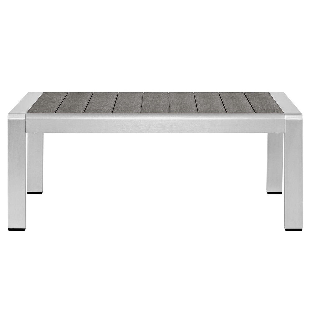 EEI-4315-SLV-NAV-SET Shore 4 Piece Sunbrella&reg; Fabric Outdoor Patio Aluminum Set by Modway