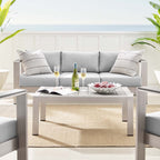 EEI-4316 Shore 4 Piece Sunbrella&reg; Fabric Outdoor Patio Aluminum Set by Modway