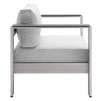 EEI-4316 Shore 4 Piece Sunbrella&reg; Fabric Outdoor Patio Aluminum Set by Modway