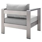 EEI-4316 Shore 4 Piece Sunbrella&reg; Fabric Outdoor Patio Aluminum Set by Modway