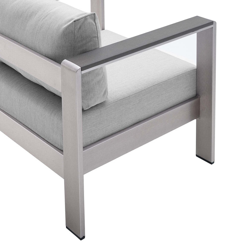 EEI-4316 Shore 4 Piece Sunbrella&reg; Fabric Outdoor Patio Aluminum Set by Modway