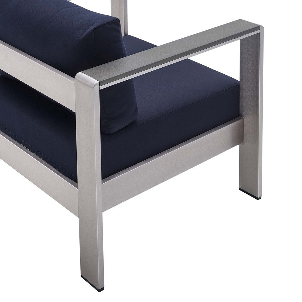 EEI-4316 Shore 4 Piece Sunbrella&reg; Fabric Outdoor Patio Aluminum Set by Modway