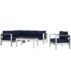 EEI-2560 Shore 5 Piece Outdoor Patio Aluminum Sectional Sofa Set by Modway