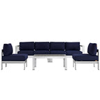 EEI-2564 Shore 5 Piece Outdoor Patio Aluminum Sectional Sofa Set by Modway