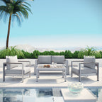 EEI-2568 Shore 6 Piece Outdoor Patio Aluminum Sectional Sofa Set by Modway