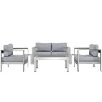 EEI-2568 Shore 6 Piece Outdoor Patio Aluminum Sectional Sofa Set by Modway