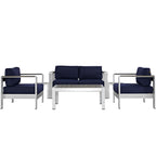 EEI-2568 Shore 6 Piece Outdoor Patio Aluminum Sectional Sofa Set by Modway
