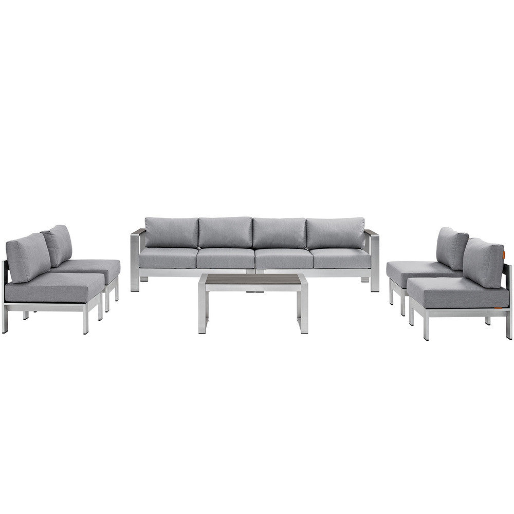 EEI-2566 Shore 7 Piece Outdoor Patio Sectional Sofa Set by Modway