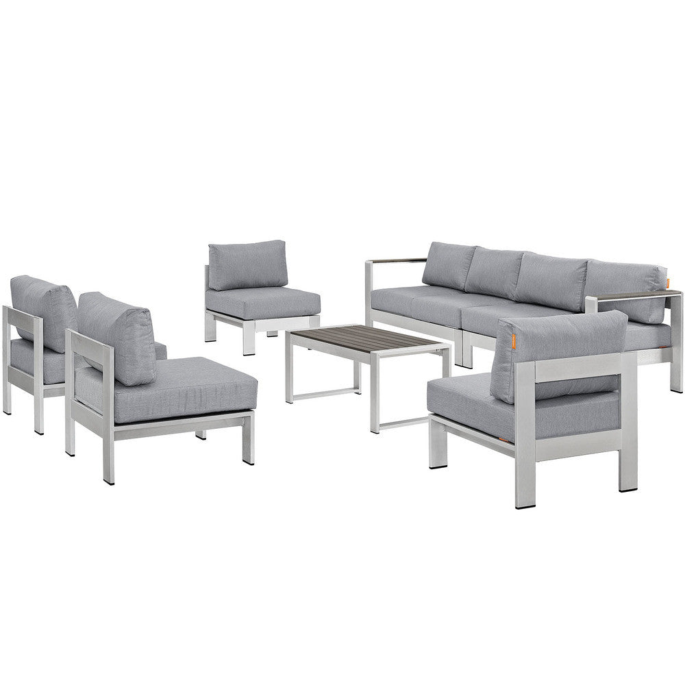 EEI-2566 Shore 7 Piece Outdoor Patio Sectional Sofa Set by Modway