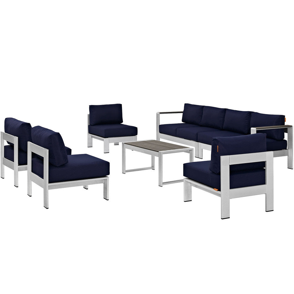 EEI-2566 Shore 7 Piece Outdoor Patio Sectional Sofa Set by Modway