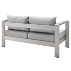 EEI-4322 Shore 7 Piece Sunbrella&reg; Fabric Outdoor Patio Aluminum Set by Modway