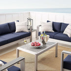 EEI-4322 Shore 7 Piece Sunbrella&reg; Fabric Outdoor Patio Aluminum Set by Modway