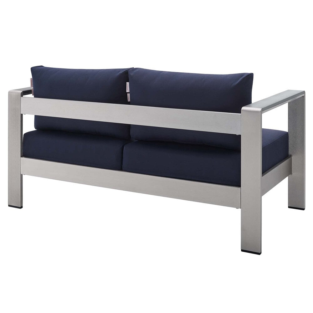 EEI-4322 Shore 7 Piece Sunbrella&reg; Fabric Outdoor Patio Aluminum Set by Modway